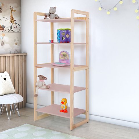 Prateleira Multiuso Mdf Pinus Pintura Pu Fosca Organização:rosa