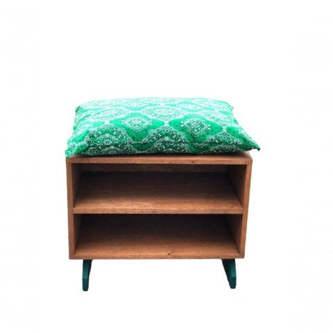 Sapateira Boho Verde Sala Quarto Escritório 40x40 4 Pares