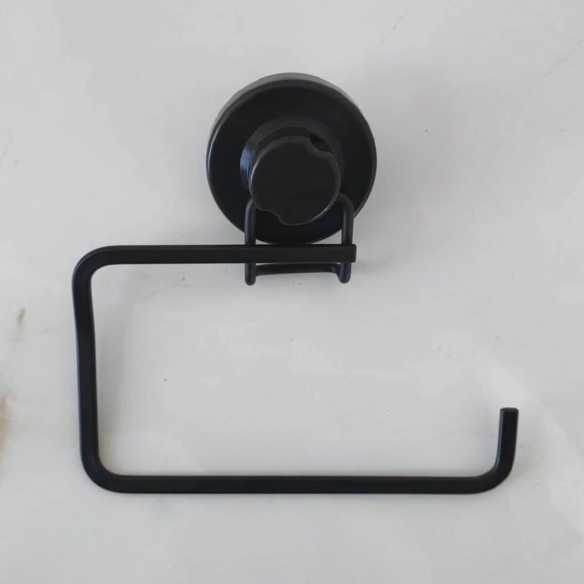 Toalheiro com Ventosa Preto Fosco Porta Toalha de Rosto para Banheiro Lavabo Faciliti - 5