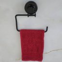 Ver imagem 4 de Toalheiro com Ventosa Preto Fosco Porta Toalha de Rosto para Banheiro Lavabo Faciliti