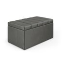 Ver imagem 3 de Calçadeira Baú Navi 90 para Cama de Solteiro Z-008 Sued Cinza Aradecor