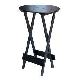 Mesa de Madeira Bistrô Dobrável Ideal para Bar e Restaurante Preto - 1