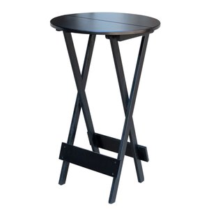 Mesa de Madeira Bistrô Dobrável Ideal para Bar e Restaurante Preto