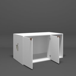 Box Pet Para Gato Cantinho Banheiro Com 2 Portas Branco Com Cobre - 11