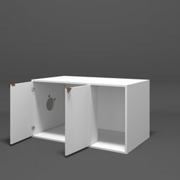 Box Pet Para Gato Cantinho Banheiro Com 2 Portas Branco Com Cobre - 12
