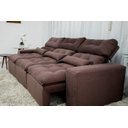Ver imagem 3 de Sofá Retrátil e Reclinável com 2,50m de Largura em Tecido Suede:marrom