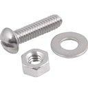 Ver imagem 1 de Parafuso Máquina Inox 1/4x1" Cabeça Redonda Porca e Arruela com 4 Peças Vonder