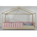 Ver imagem 1 de Cama Infantil Solteiro Frente Casinha Colorida Madeira Maciça Pinus Grade Cercadinho