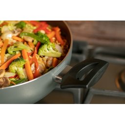 Wok Brinox Antiaderente Ceramic Life com Tampa e Alças 3,55l Preserve Cinza Cinza - 3