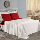 Ver imagem 1 de Jogo de Cama King Nobre 4 Peças Lençol com Elástico de 30cm de Altura Malha 100% Algodão - Palha