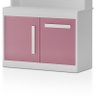 Armário de Cozinha Infantil Perfeita Rosa/Branco em MDF - Planet Baby - 3
