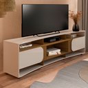 Ver imagem 1 de Rack para TV Até 86 Polegadas Seleto 2 Portas Off White/Pinho - Pnr Móveis