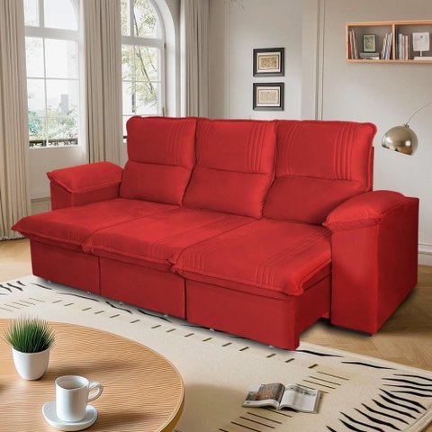 Sofá Retrátil Reclinável America 2,30m Suede
