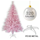 Ver imagem 1 de arvore de natal 150cm rosa com 320 galhos e pe de metal - RIO MASTER