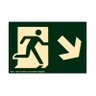 Placa de sinalização - SAÍDA DE EMERGÊNCIA - seta inclinada para baixo a direita verde Sinalize - 1