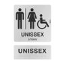 Placa de alumínio 30x21cm - ACESSÍVEL UNISSEX/ACCESSIBLE UNISEX - braille natural Sinalize - 1