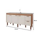 Ver imagem 5 de Gabinete de Cozinha 174cm Grande 100% MDF 2 Gavetas 3 Portas:Freijó/Off White