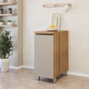 Ver imagem 1 de Balcão 1 Porta Rainha 40cm 100% MDF Cinza/Nature Greige