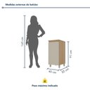Ver imagem 4 de Balcão 1 Porta Rainha 40cm 100% MDF Cinza/Nature Greige