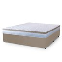 Ver imagem 1 de Cama Box Casal King Colchão com Molas Ensacadas 193x203x60cm Dunas Branco/bege Hellen