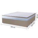 Ver imagem 3 de Cama Box Casal King Colchão com Molas Ensacadas 193x203x60cm Dunas Branco/bege Hellen
