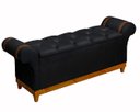 Ver imagem 1 de Recamier Baú Decorativo Atenas 1,50m Premium Sofá para Cama Casal Estilo Estofado Cor Preto