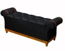 Ver imagem 6 de Recamier Baú Decorativo Atenas 1,50m Premium Sofá para Cama Casal Estilo Estofado Cor Preto