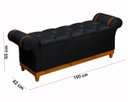 Ver imagem 7 de Recamier Baú Decorativo Atenas 1,50m Premium Sofá para Cama Casal Estilo Estofado Cor Preto