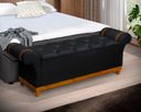 Ver imagem 2 de Recamier Baú Decorativo Atenas 1,50m Premium Sofá para Cama Casal Estilo Estofado Cor Preto