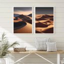Ver imagem 2 de Kit 2 Quadros Decorativos Dunas- Paisagem 24x18cm:madeira Branca