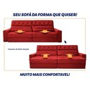 Ver imagem 5 de Sofá Retrátil Reclinável 2,30m Albany Suede Velut Vermelho Molas Ensacadas - King House