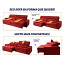 Ver imagem 4 de Sofá Retrátil Reclinável 2,30m Albany Suede Velut Vermelho Molas Ensacadas - King House