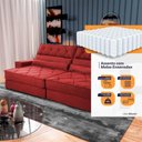 Ver imagem 3 de Sofá Retrátil Reclinável 2,30m Albany Suede Velut Vermelho Molas Ensacadas - King House