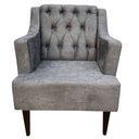 Ver imagem 2 de Poltrona Decorativa Capitonê Luxo Sued Cinza