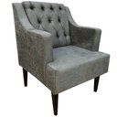 Ver imagem 1 de Poltrona Decorativa Capitonê Luxo Sued Cinza