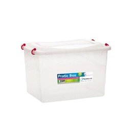 Caixa organizadora Pratic box 20 litros 41x29x25cm translucido Paramount Plásticos - 1