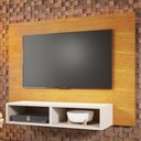 Ver imagem 1 de Painel para TV Até 42 Polegadas Baly 2 Nichos Mel/Off White - Viero Móveis