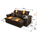 Ver imagem 2 de Sofá Retrátil Reclinável Trento 1,80m Suede Velut Marrom Molas no Assento - King House