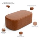 Ver imagem 6 de Cabeceira Cama Box 100cm Lanna com Puff Recamier Doha W01 Couríssimo Camel - Lyam Decor