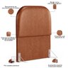 Cabeceira Cama Box 100cm Lanna com Puff Recamier Doha W01 Couríssimo Camel - Lyam Decor - 5