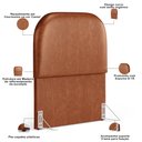 Ver imagem 4 de Cabeceira Cama Box 100cm Lanna com Puff Recamier Doha W01 Couríssimo Camel - Lyam Decor