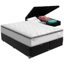 Ver imagem 1 de Cama Box Baú e Colchão Amsterdã Molas Ensacadas Queen Probel: Preto
