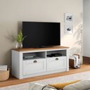 Ver imagem 1 de Rack Tv Bancada 43 Polegadas Madeira Maciça 2 Gavetas 2 Nichos Bolton Idimex