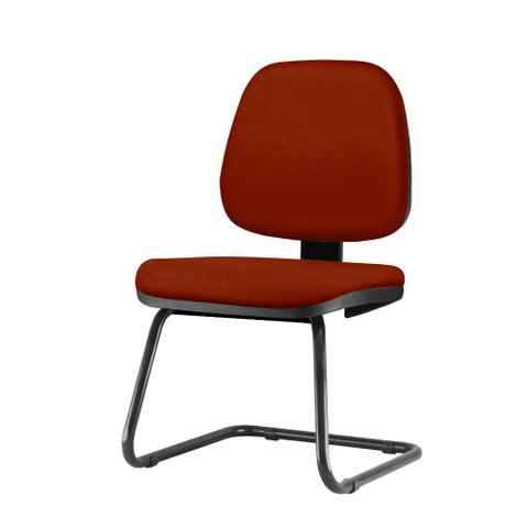 Cadeira Job Assento Crepe Vermelho Bordo Base Fixa Preta - 54562