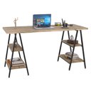 Ver imagem 1 de Mesa Escrivaninha Cavalete 150cm Estilo Industrial Prisma C08 Carvalho/Preto - Mpozenato