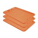 Ver imagem 1 de Conjunto 3 Bandejas Plásticas Self-service Refeição 48 X 32,5 X 2 Br-100 Laranja - Della Plast