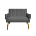 Ver imagem 1 de Namoradeira Decorativa Onix Suede Cinza 2 Lugares Pés Madeira Mz Decor