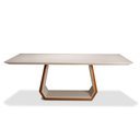 Ver imagem 1 de Mesa de Jantar 260cm x 120cm Tampo com Vidro Off White 10 Lugares