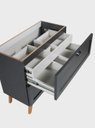 Ver imagem 5 de Gabinete para Banheiro e Espelho com LED 80cm Retro MDF Grafite Milano - On Móveis