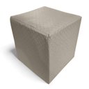 Ver imagem 3 de Kit 02 Mini Puff Banqueta Quadrado Decorativo Courino e Suede Bege Trançado Courino